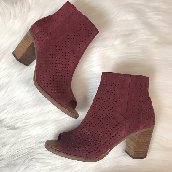 Toms Shoes - NEW Toms Majorca Red Suede Booties